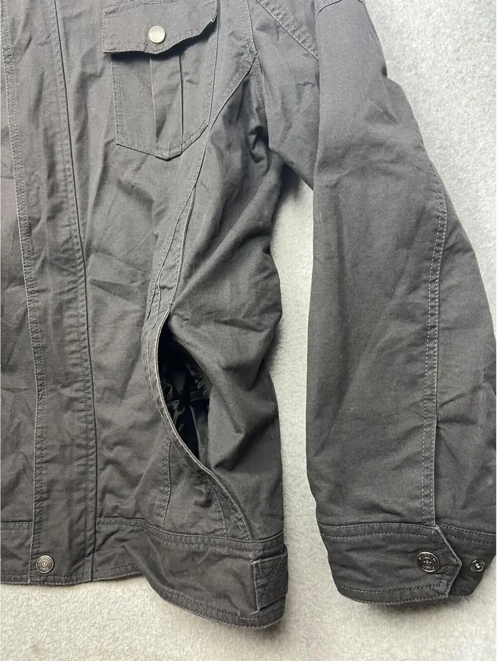 WenVen Mens Canvas Jacket Military Jacket 2X Casual Outwear Gray Cotton